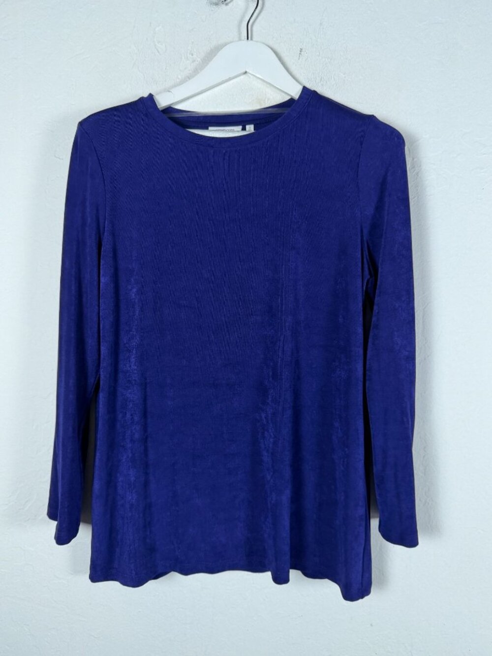 Chico's Travelers Womens Florentia Plum Long Sleeve Solid Top Size 2 (Large) NWT